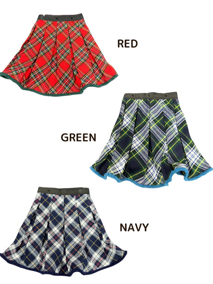 DOG WEAR - フリンジ付着せ替えプリーツチェックスカート