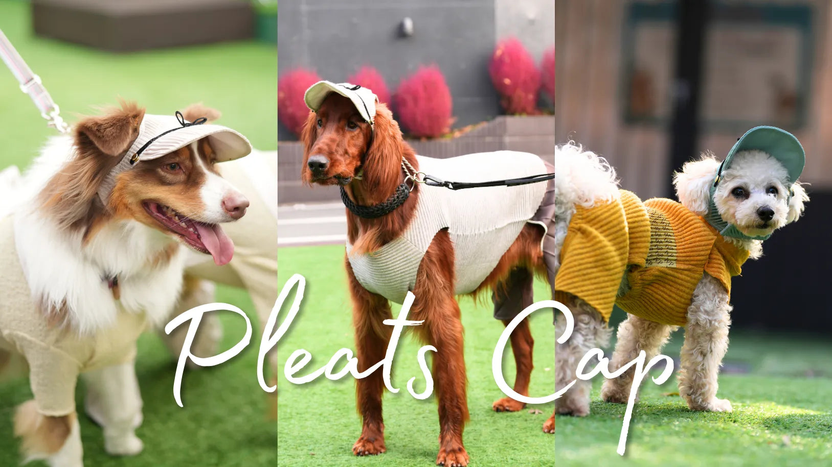 大人気の犬の帽子/キャップです。バーニーズのために開発したキャップでしたがお客様の声にお応えして超小型犬から超大型犬まで着用いただけるようにサイズ展開をいたしました。Wan!Pleats/ワン!プリーツは、プリーツ製品専門の縫製工場がプロデュースするドッグウェア(犬服)ブランドです。