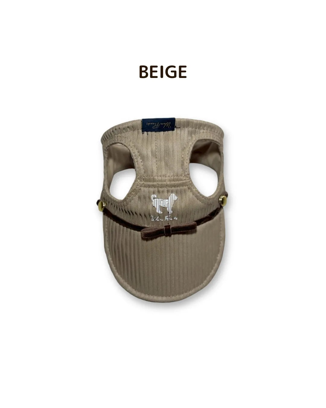 Wan!Pleats（ワンプリーツ）新作・犬用プリーツキャップ3（ロゴ入り）BEIGE/ベージュ