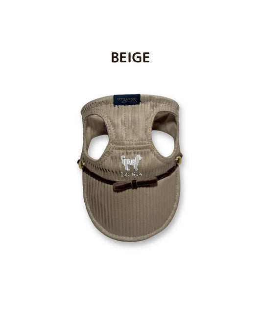 Wan!Pleats（ワンプリーツ）新作・犬用プリーツキャップ3（ロゴ入り）BEIGE/ベージュ