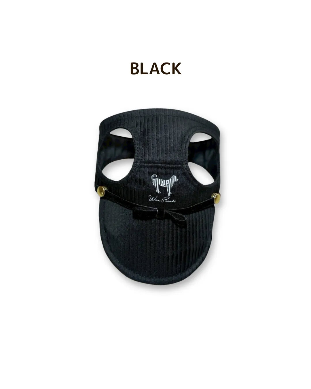 Wan!Pleats（ワンプリーツ）新作・犬用プリーツキャップ3（ロゴ入り）BLACK/黒
