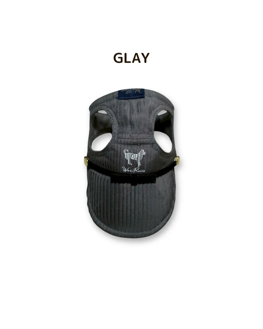 Wan!Pleats（ワンプリーツ）新作・犬用プリーツキャップ3（ロゴ入り）GLAY/グレー