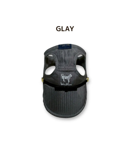 Wan!Pleats（ワンプリーツ）新作・犬用プリーツキャップ3（ロゴ入り）GLAY/グレー