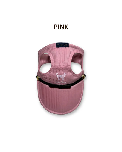 Wan!Pleats（ワンプリーツ）新作・犬用プリーツキャップ3（ロゴ入り）PINK/ピンク